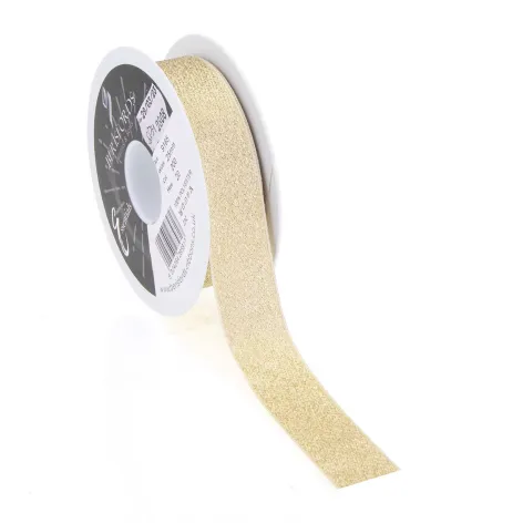Sparkle Metallic Ribbon; Gold - 25mm wide